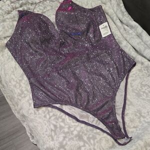 Charlotte Russe Glittery Purple Top